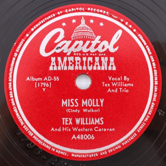 Tex Williams, Shug Fisher, Miss Molly/ Ridin’ Down To Santa Fe 10" 78 rpm Record - Picture 1 of 7